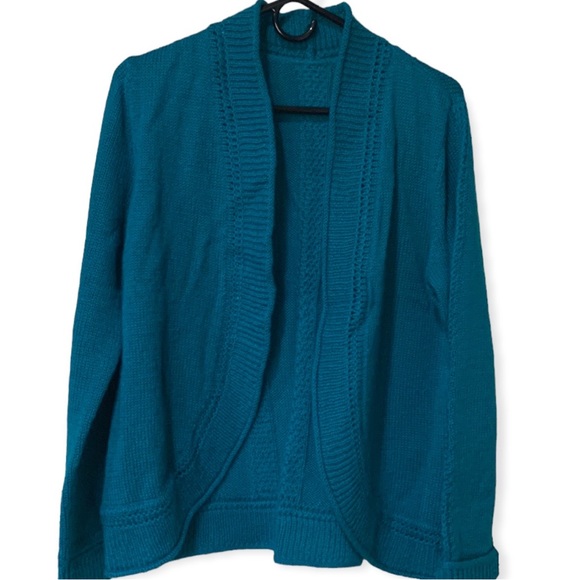 Chico's Sweaters - Chico’s size 1 turquoise long sleeve sweater